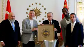 Erdoğan, Şampiyon Fenerbahçe Beko'yu Kabul Etti